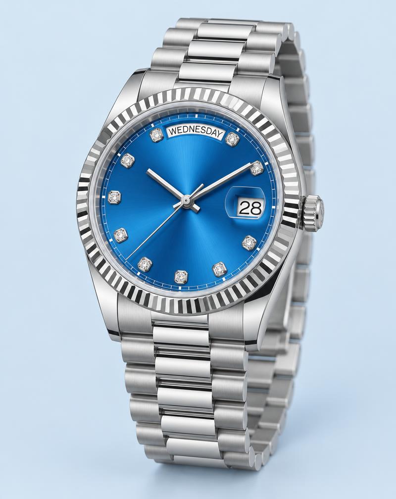 Rolex Day-Date 36 Réf. 128239 – Actuelle, Cadran Bleu Index Diamants