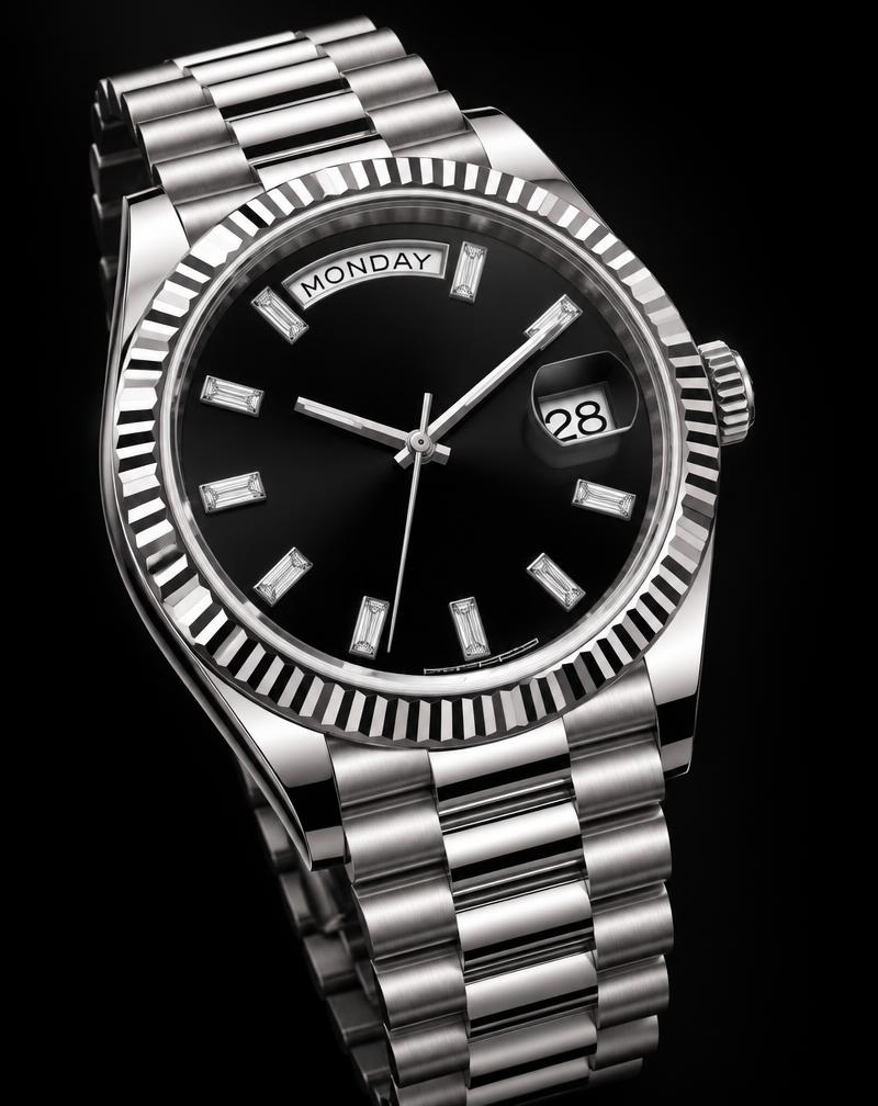 Rolex Day-Date II 41 Réf. 218239 – Cadran Noir Index Diamants Baguettes