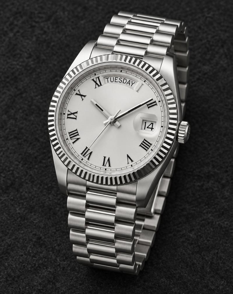 Rolex Day-Date 36 Réf. 118206 – Platine, Cadran Argent Index Romains